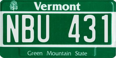 VT license plate NBU431