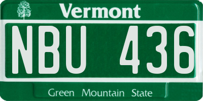 VT license plate NBU436