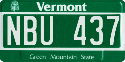 VT license plate NBU437