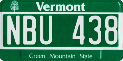 VT license plate NBU438
