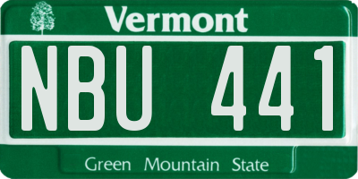VT license plate NBU441