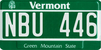 VT license plate NBU446