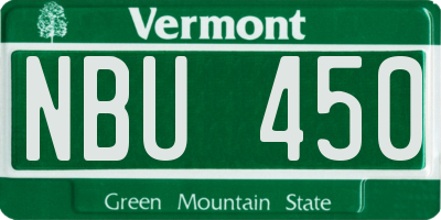 VT license plate NBU450