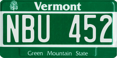 VT license plate NBU452