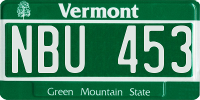 VT license plate NBU453
