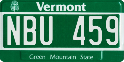 VT license plate NBU459