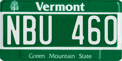VT license plate NBU460