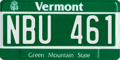 VT license plate NBU461