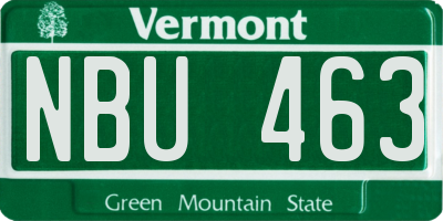 VT license plate NBU463