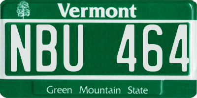 VT license plate NBU464