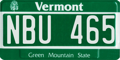 VT license plate NBU465