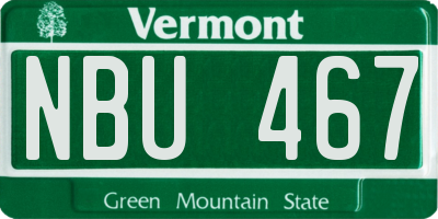 VT license plate NBU467