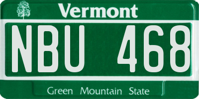VT license plate NBU468