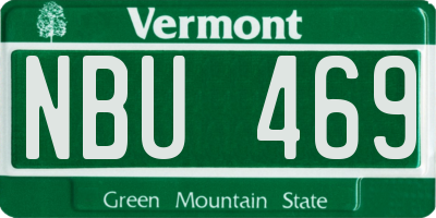 VT license plate NBU469