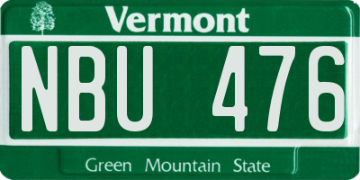VT license plate NBU476