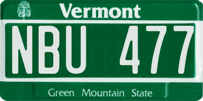 VT license plate NBU477