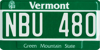 VT license plate NBU480