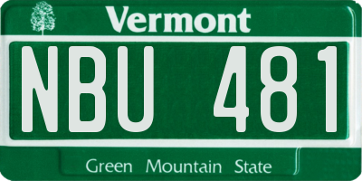 VT license plate NBU481