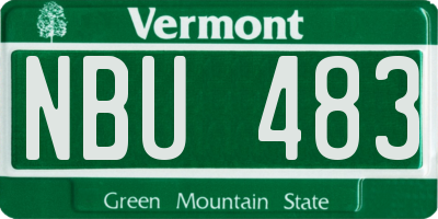 VT license plate NBU483
