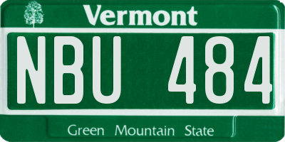 VT license plate NBU484
