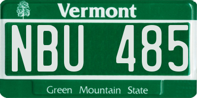 VT license plate NBU485