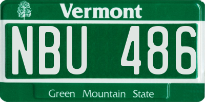 VT license plate NBU486