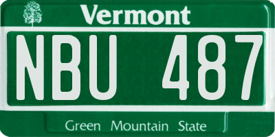 VT license plate NBU487