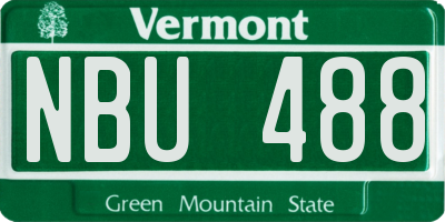 VT license plate NBU488