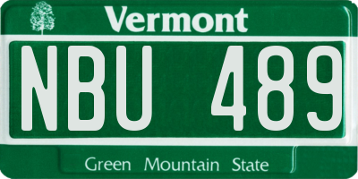 VT license plate NBU489