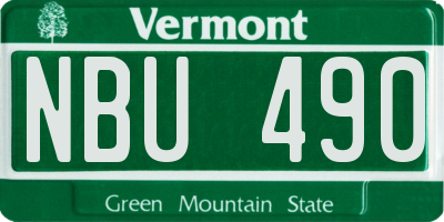 VT license plate NBU490