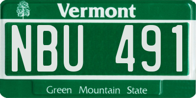 VT license plate NBU491