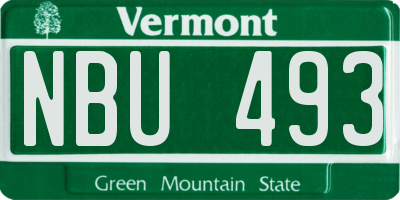 VT license plate NBU493