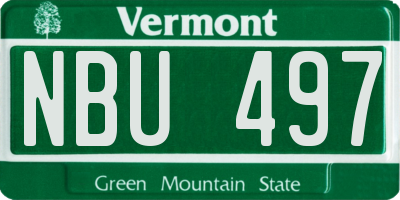 VT license plate NBU497