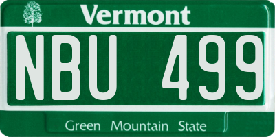 VT license plate NBU499