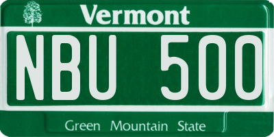VT license plate NBU500
