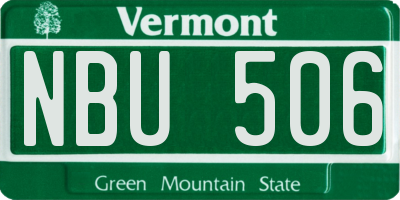 VT license plate NBU506