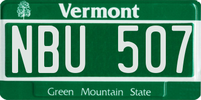 VT license plate NBU507
