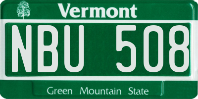 VT license plate NBU508