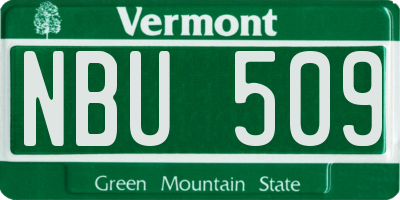 VT license plate NBU509