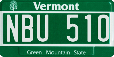 VT license plate NBU510