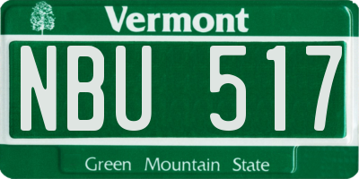 VT license plate NBU517