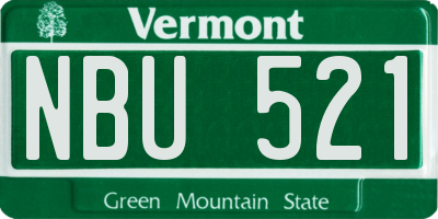 VT license plate NBU521