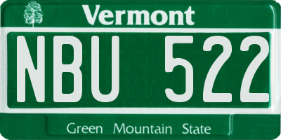 VT license plate NBU522