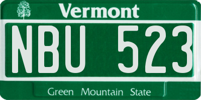 VT license plate NBU523