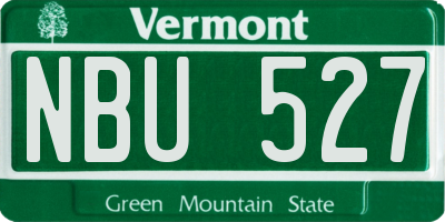 VT license plate NBU527