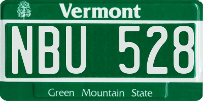 VT license plate NBU528