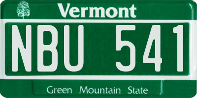 VT license plate NBU541