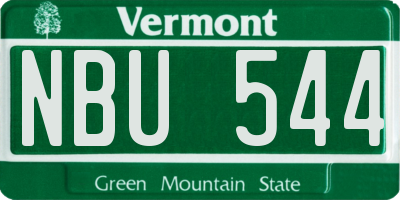 VT license plate NBU544