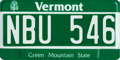 VT license plate NBU546
