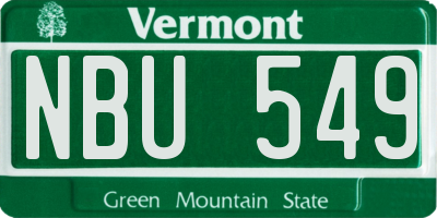 VT license plate NBU549